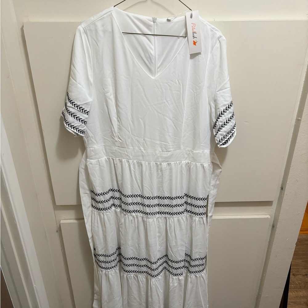 White Half Sleeve Maxi Dress *NEVER WORN*